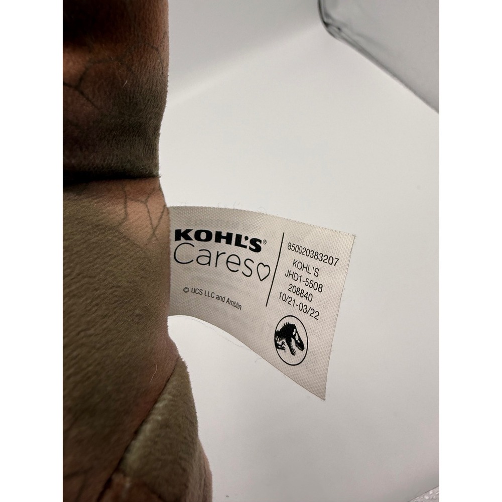 Kohls Cares Jurassic World Triceratops Plush Dinosaur Brown Green Camo 2022 - Picture 5 of 5